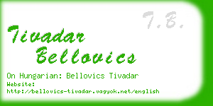 tivadar bellovics business card